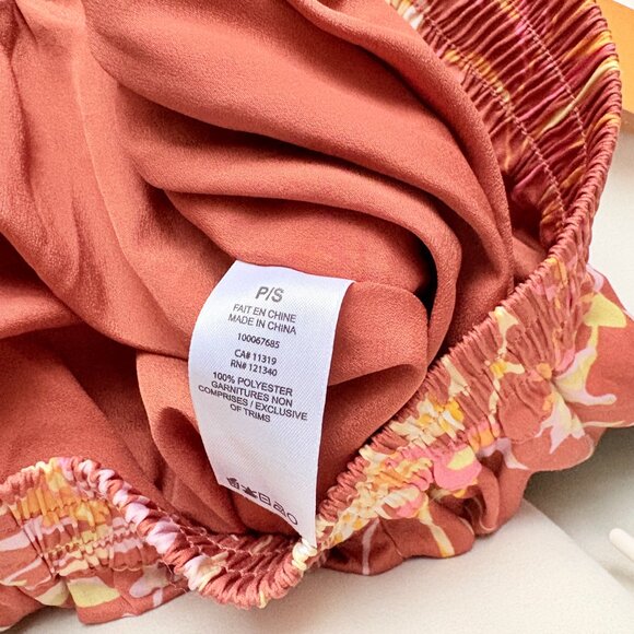 Dynamite SET Heidi Flowy Wide Leg Pants Maeve Tie Front Top Satin Floral Small - Picture 7 of 9